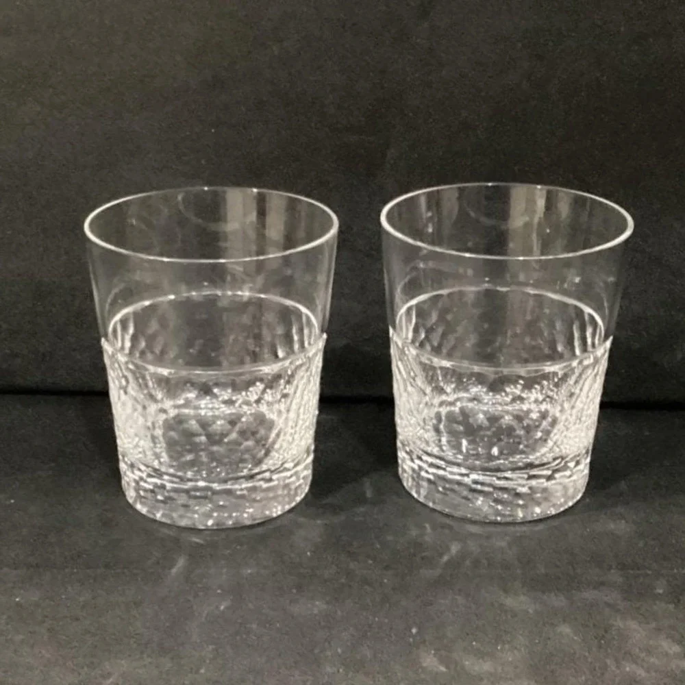Old‎ Fashioned Glasses Hammered Whiskey Rocks Lowball Tumblers Set Of 2